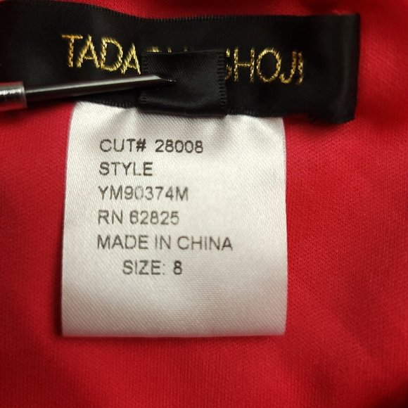 Tadashi Shoji Womens 8 Cocktail Dress Fuchsia‎ One Asemetrical Neckline Gathered - Picture 5 of 7